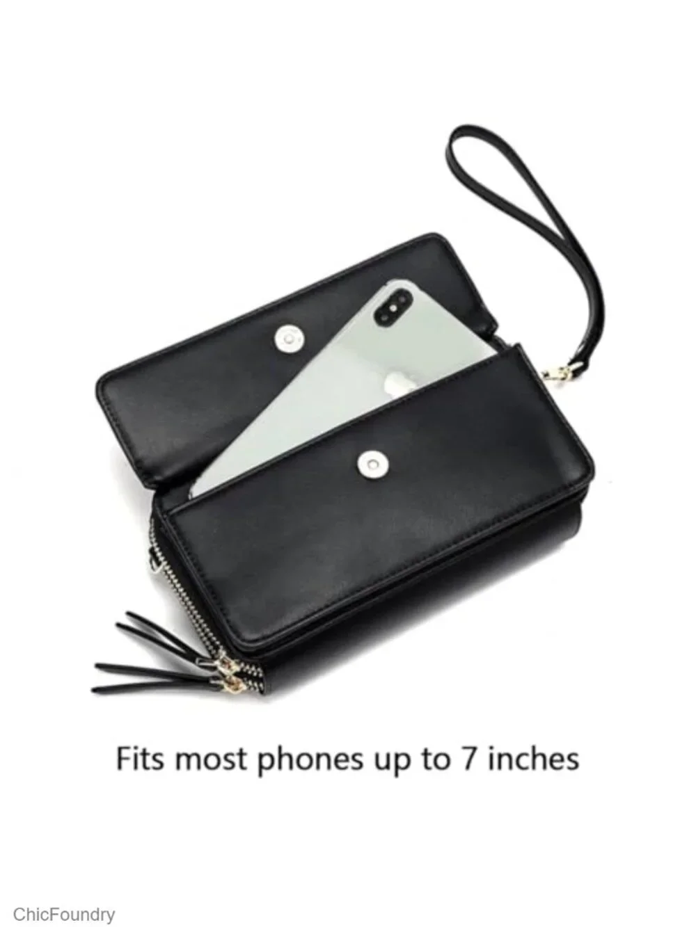RFID Crossbody Wallet Wristlet Purse with Phone Pocket Vegan Leather